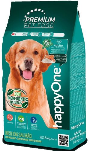 HappyOne Premium Adult με σολωμός και ρύζι 15kg
