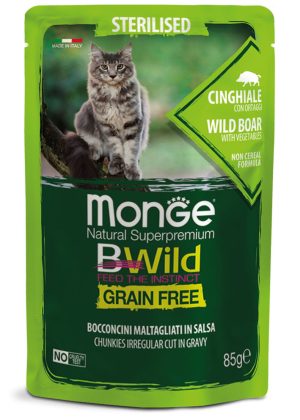 Monge Sterilised Cat Chunkies με αγριόχοιρο & λαχανικά 85g